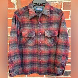 Vintage Pendleton Woolen Mills Pure Virgin Wool Flannel Long Sleeve M Shirt Z2